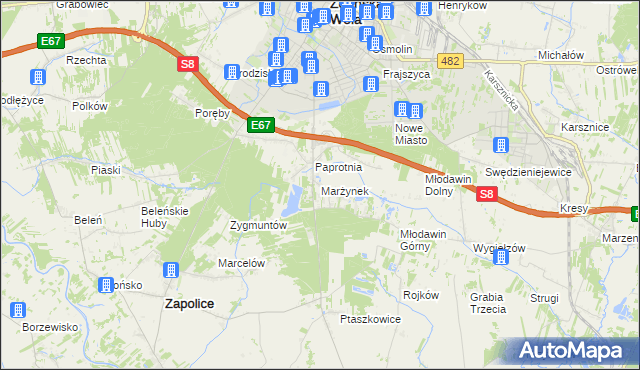 mapa Marżynek, Marżynek na mapie Targeo