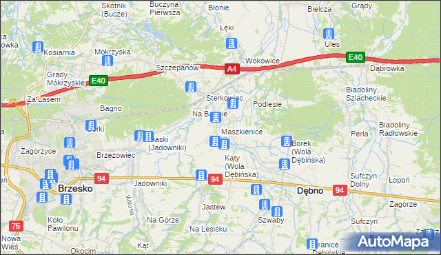 mapa Maszkienice, Maszkienice na mapie Targeo