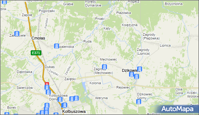 mapa Mechowiec, Mechowiec na mapie Targeo