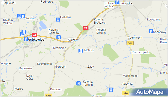 mapa Metelin gmina Hrubieszów, Metelin gmina Hrubieszów na mapie Targeo
