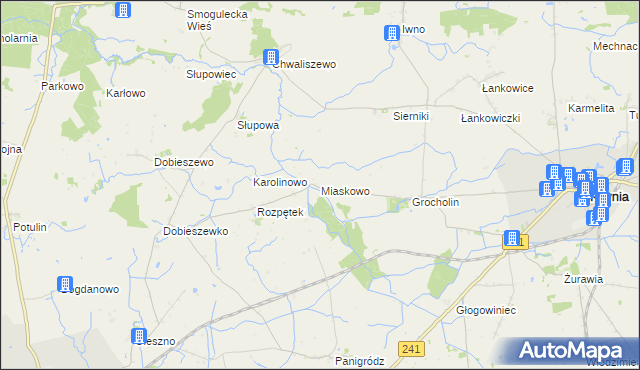 mapa Miaskowo, Miaskowo na mapie Targeo