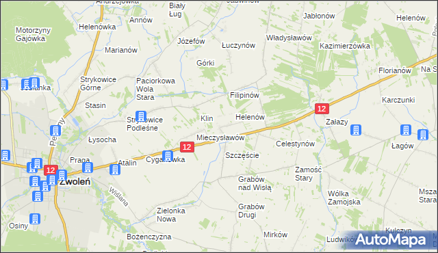 mapa Michalin gmina Zwoleń, Michalin gmina Zwoleń na mapie Targeo