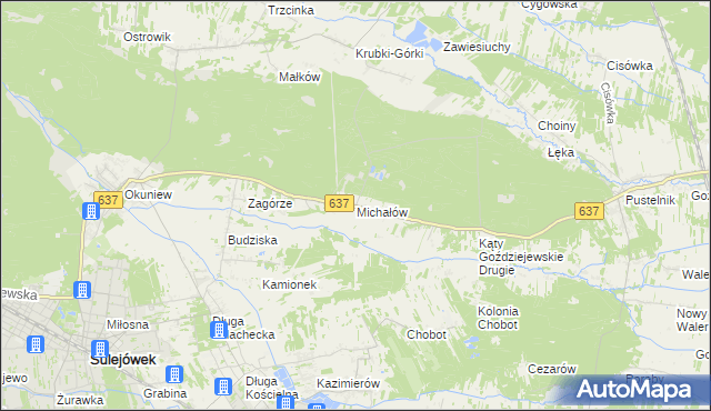 mapa Michałów gmina Halinów, Michałów gmina Halinów na mapie Targeo