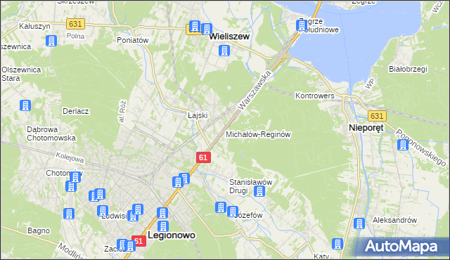 mapa Michałów-Reginów, Michałów-Reginów na mapie Targeo