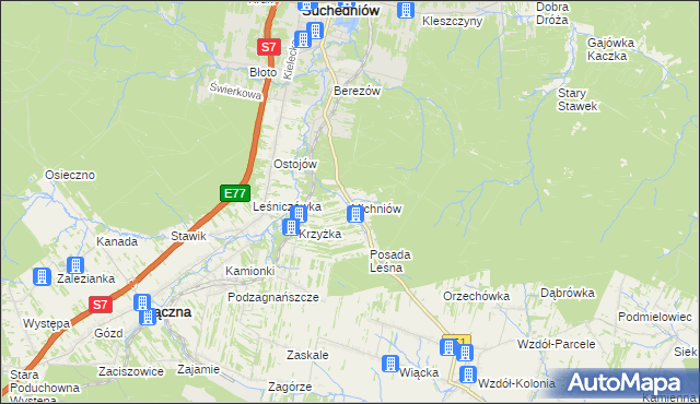 mapa Michniów, Michniów na mapie Targeo