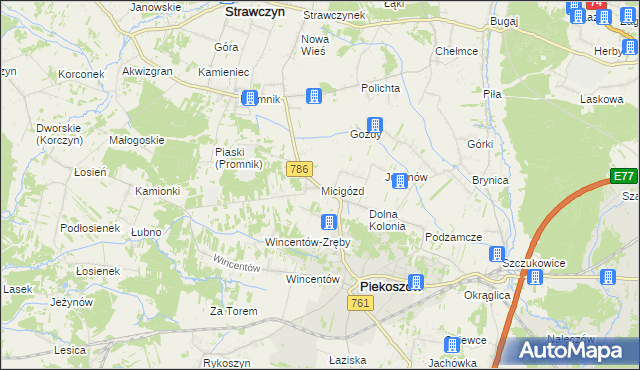 mapa Micigózd, Micigózd na mapie Targeo