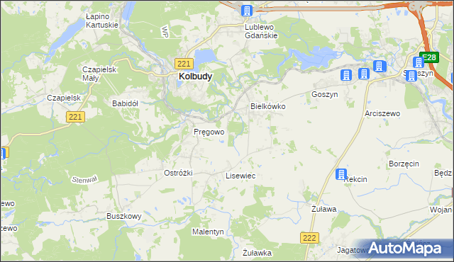 mapa Miechucińskie Chrósty, Miechucińskie Chrósty na mapie Targeo