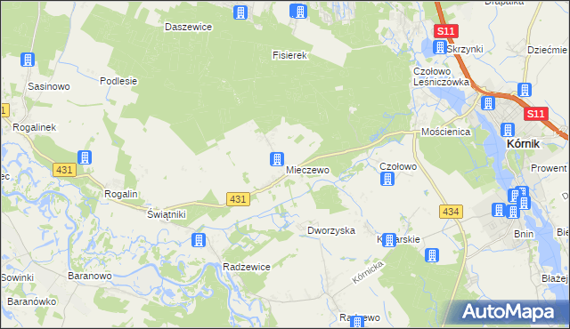 mapa Mieczewo, Mieczewo na mapie Targeo