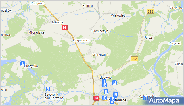 mapa Mierzowice, Mierzowice na mapie Targeo
