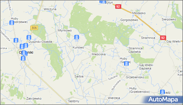 mapa Mieściska, Mieściska na mapie Targeo