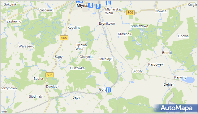 mapa Mikołajki gmina Młynary, Mikołajki gmina Młynary na mapie Targeo
