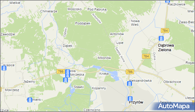 mapa Milionów, Milionów na mapie Targeo