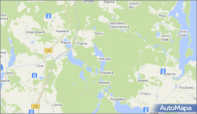 mapa Milkowo, Milkowo na mapie Targeo