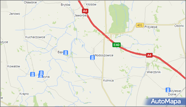 mapa Młodoszowice, Młodoszowice na mapie Targeo