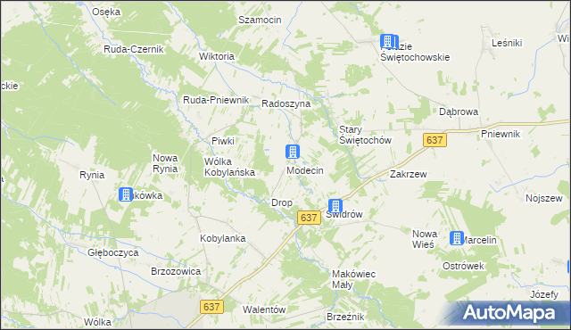 mapa Modecin, Modecin na mapie Targeo