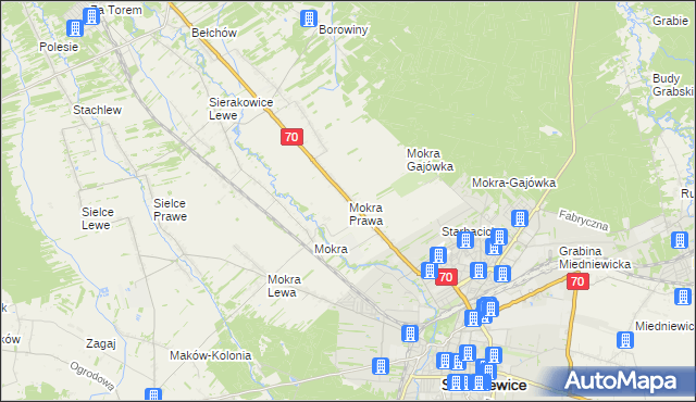 mapa Mokra Prawa, Mokra Prawa na mapie Targeo