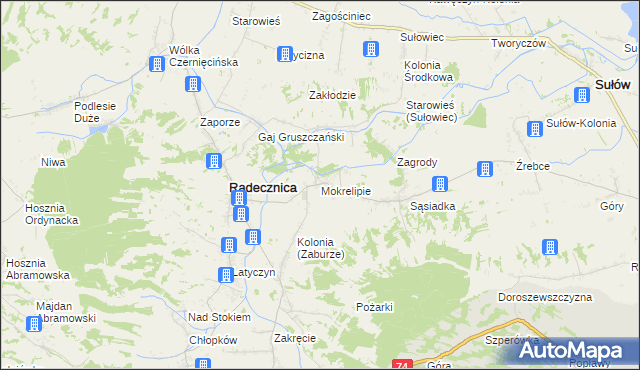 mapa Mokrelipie, Mokrelipie na mapie Targeo