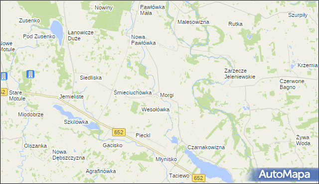 mapa Morgi gmina Przerośl, Morgi gmina Przerośl na mapie Targeo