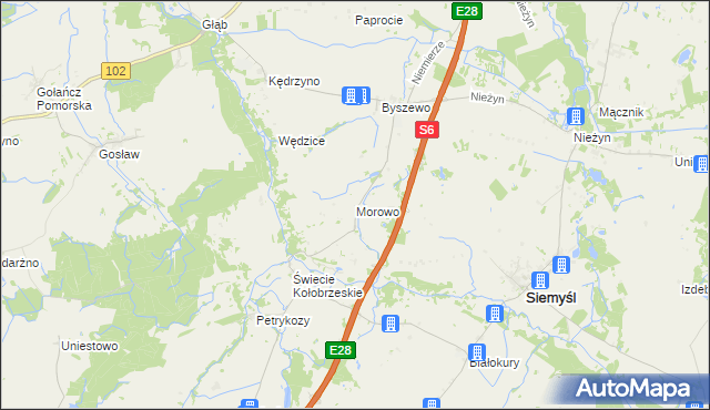 mapa Morowo, Morowo na mapie Targeo