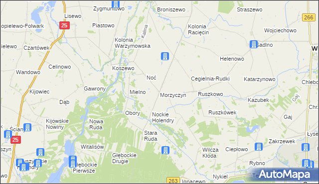 mapa Morzyczyn gmina Wierzbinek, Morzyczyn gmina Wierzbinek na mapie Targeo