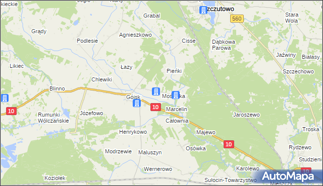 mapa Mościska gmina Szczutowo, Mościska gmina Szczutowo na mapie Targeo