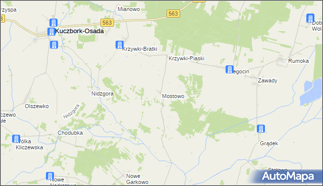 mapa Mostowo gmina Szreńsk, Mostowo gmina Szreńsk na mapie Targeo