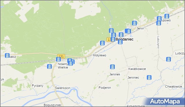 mapa Motylewo, Motylewo na mapie Targeo