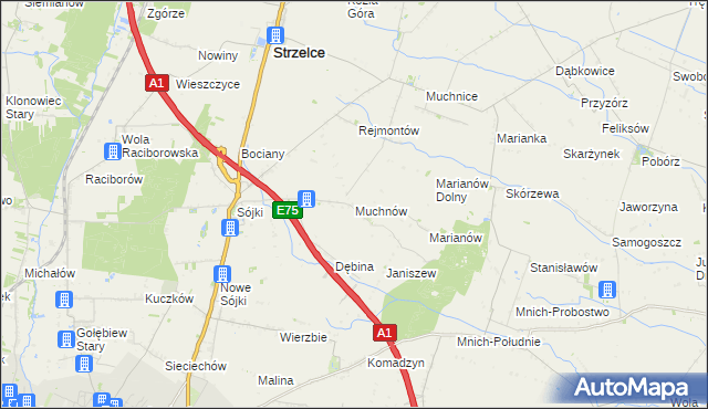 mapa Muchnów, Muchnów na mapie Targeo