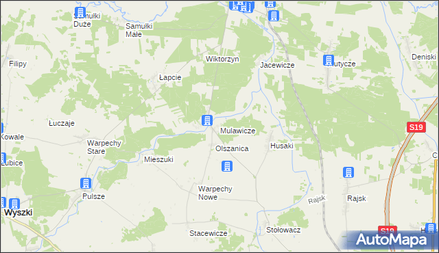 mapa Mulawicze, Mulawicze na mapie Targeo