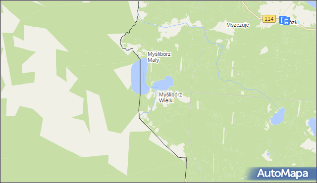 mapa Myślibórz Wielki, Myślibórz Wielki na mapie Targeo