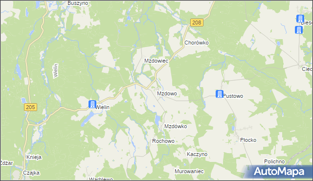 mapa Mzdowo, Mzdowo na mapie Targeo