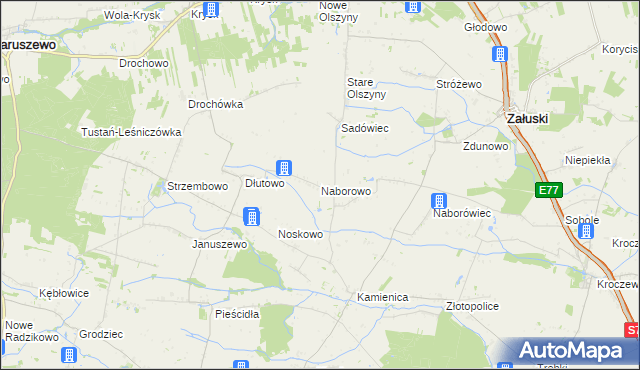 mapa Naborowo, Naborowo na mapie Targeo