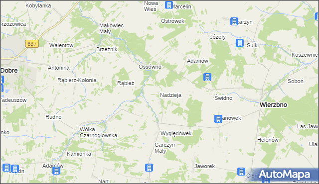 mapa Nadzieja gmina Wierzbno, Nadzieja gmina Wierzbno na mapie Targeo