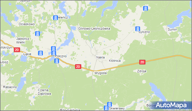mapa Nakla, Nakla na mapie Targeo
