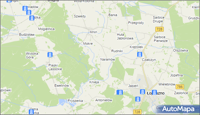 mapa Naramów, Naramów na mapie Targeo