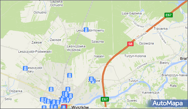 mapa Natalin gmina Wyszków, Natalin gmina Wyszków na mapie Targeo