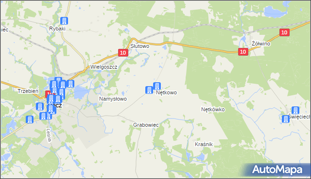 mapa Nętkowo, Nętkowo na mapie Targeo