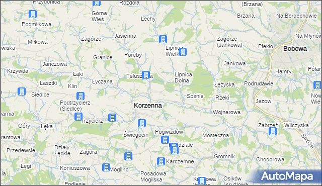 mapa Niecew, Niecew na mapie Targeo