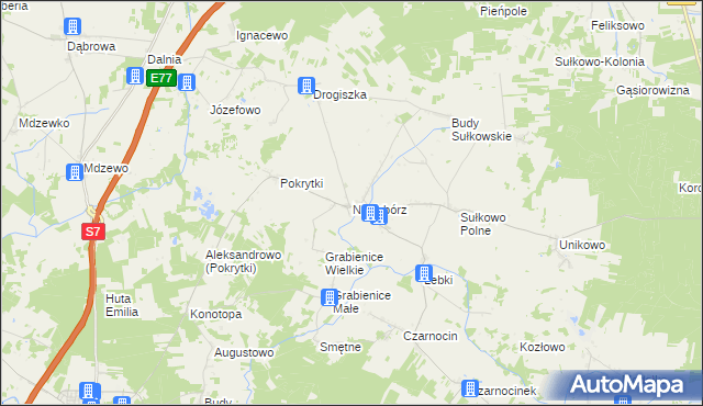 mapa Niedzbórz, Niedzbórz na mapie Targeo