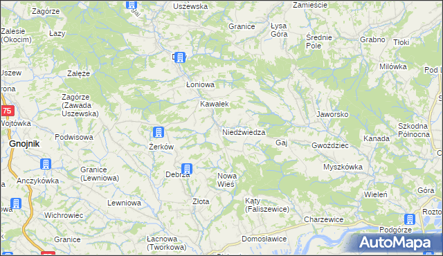 mapa Niedźwiedza, Niedźwiedza na mapie Targeo