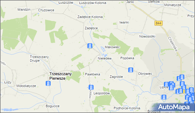 mapa Nieledew, Nieledew na mapie Targeo