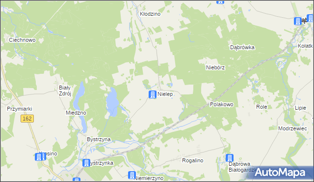 mapa Nielep, Nielep na mapie Targeo