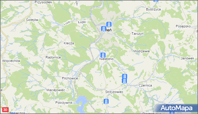 mapa Nielestno, Nielestno na mapie Targeo