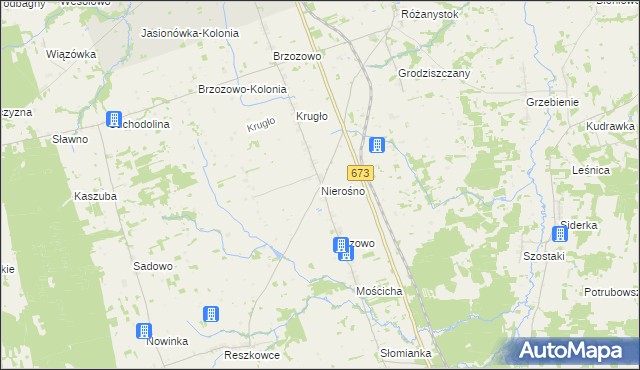 mapa Nierośno, Nierośno na mapie Targeo