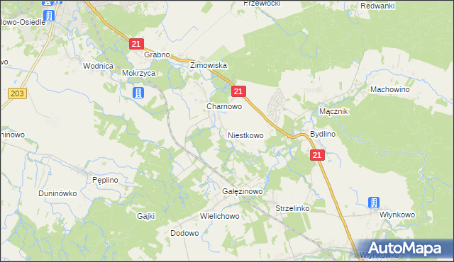 mapa Niestkowo, Niestkowo na mapie Targeo