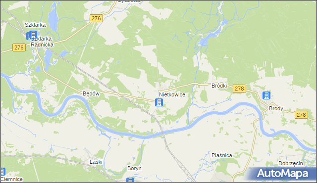 mapa Nietkowice, Nietkowice na mapie Targeo