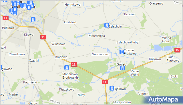 mapa Nietrzanowo, Nietrzanowo na mapie Targeo