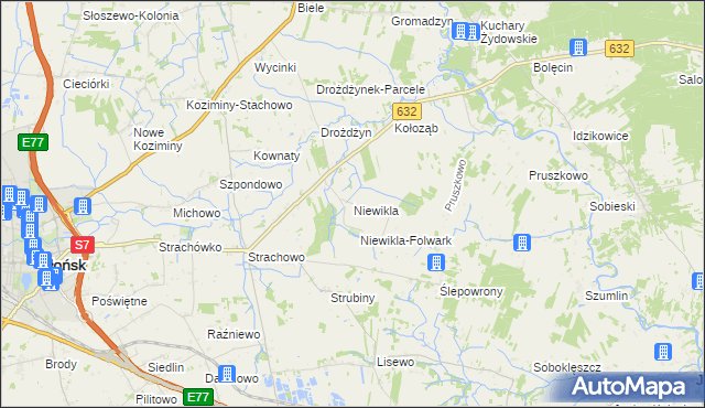 mapa Niewikla, Niewikla na mapie Targeo