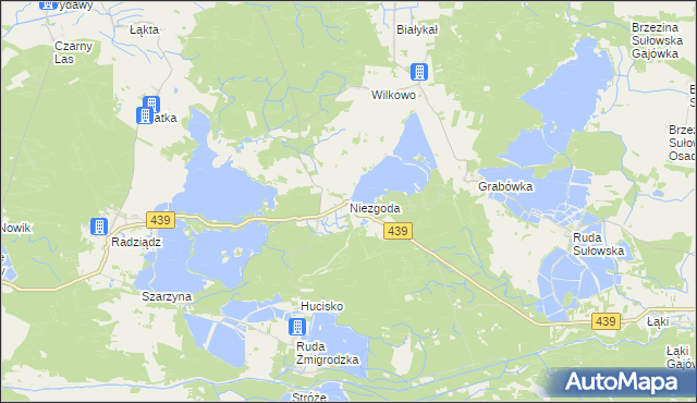 mapa Niezgoda gmina Żmigród, Niezgoda gmina Żmigród na mapie Targeo