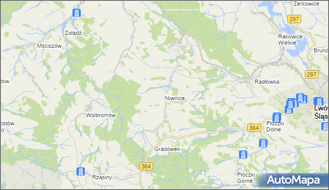 mapa Niwnice, Niwnice na mapie Targeo